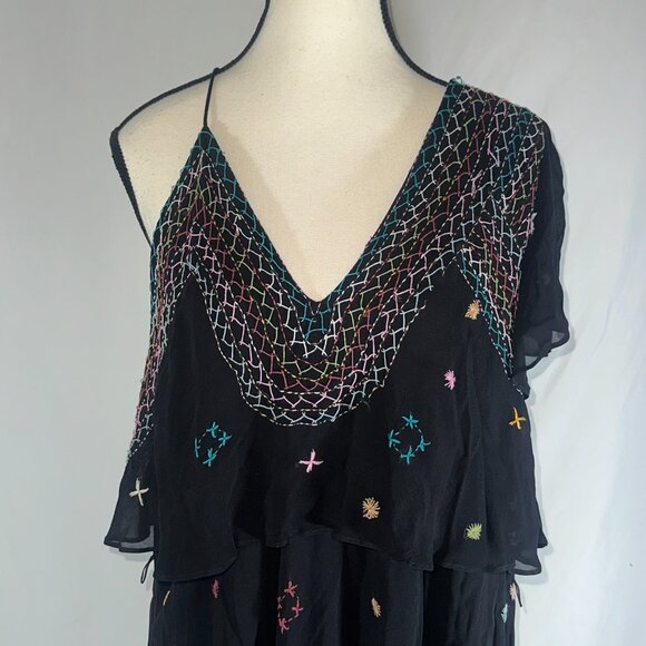 Free People - Lg These Eyes Together One Shoulder Embroidery Asymmetrical - Picture 3 of 10